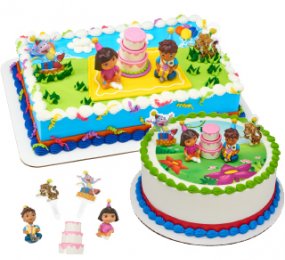 Dora the Explorer and Diego cake decoration Decoset cake topper set toys 