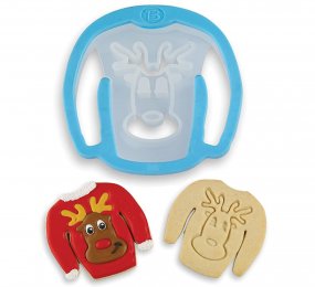 COOKIE CUTTER WITH PRINT - REINDEER UGLY SWEATER 